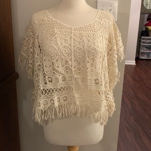 Crochet Pullover Top/Cover w/fringe